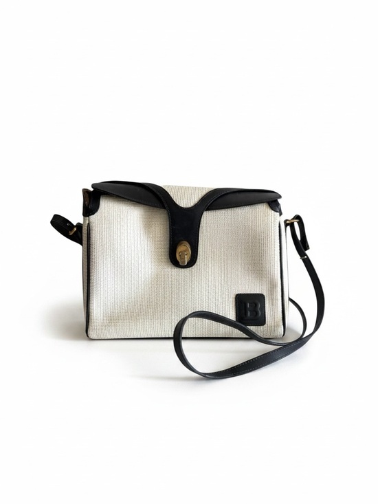 Bally Handbags - Vintage Bally Embossed B Monogram Black Leather Shoulder Bag